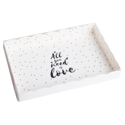 Коробка для сладостей с прозрачной крышкой "All you need is love" 22х15х3 см 4711936